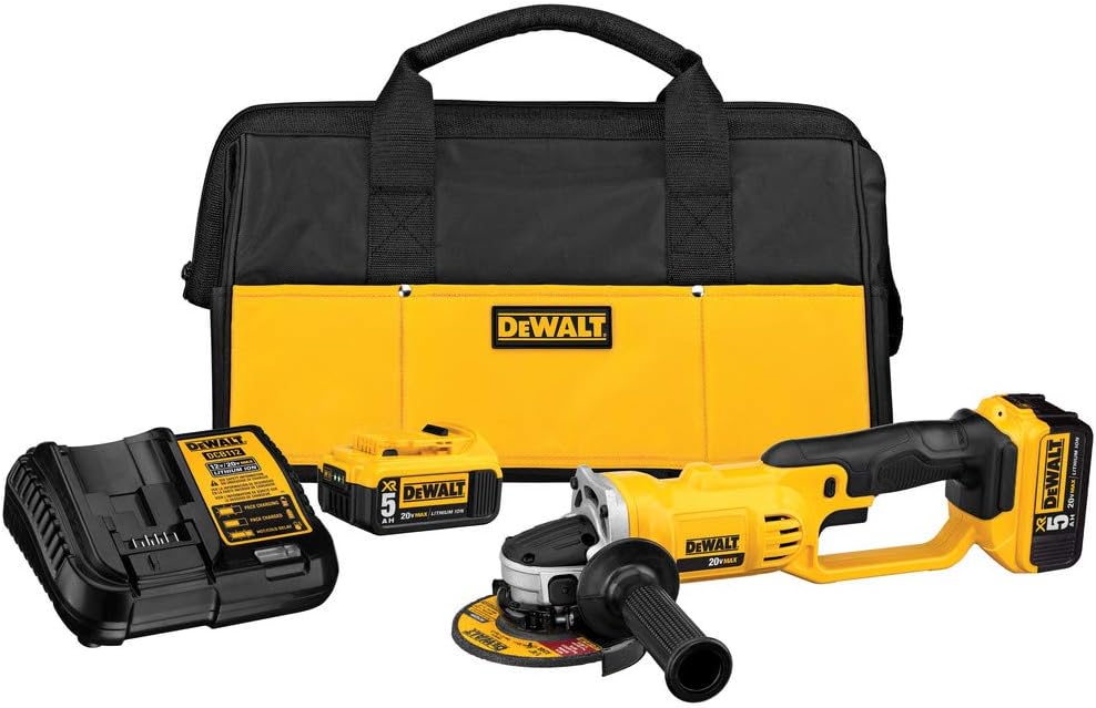 DEWALT DCG412P2 20V MAX 4-1/2-Inch Cordless Angle Grinder Kit: Ultimate Power for Home DIY and Yard Projects