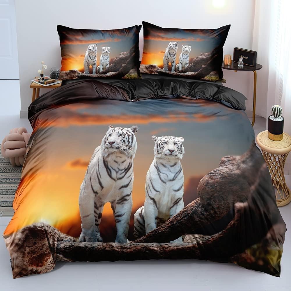 Housse de couette 220x240 coucher de soleil bleu pour une ambiance de chambre relaxante