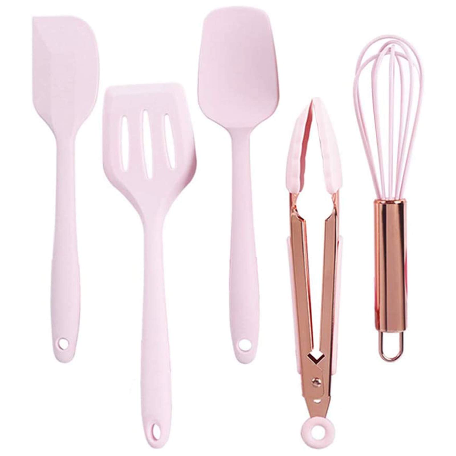 Juego de Espátula de Silicona, 5 Piezas, Utensilios de Cocina para Hornear, Resistente al Calor, Espátula de Goma Antiadherente