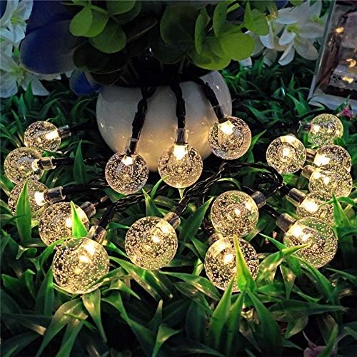 Top Sale 20/30/50 LED Crystal Ball LED Solar Lamp Power LED String Fairy Lights Garlands Garden Christmas Decor for Outdoor (Color : A Size : 5m) (B 6.5m) image 3