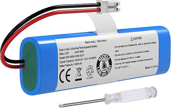 Replacement Battery for ILIFE V3s Pro, V5s Pro, V8s V80 Max, B5 Max, V8s X750 Model PX-B010,Battery Robot Vacuum Cleaners,Part Number 18650B4-4S1P-AGX-2