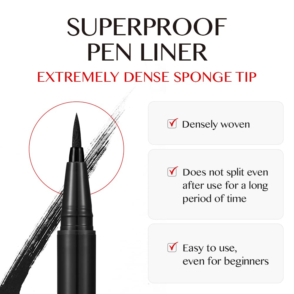 CLIO Waterproof Pen Liquid Eye Liner, Precision Tip, Long Lasting, Smudge-Resistant, High-Intensity Color (Brown, Pack of 1)
