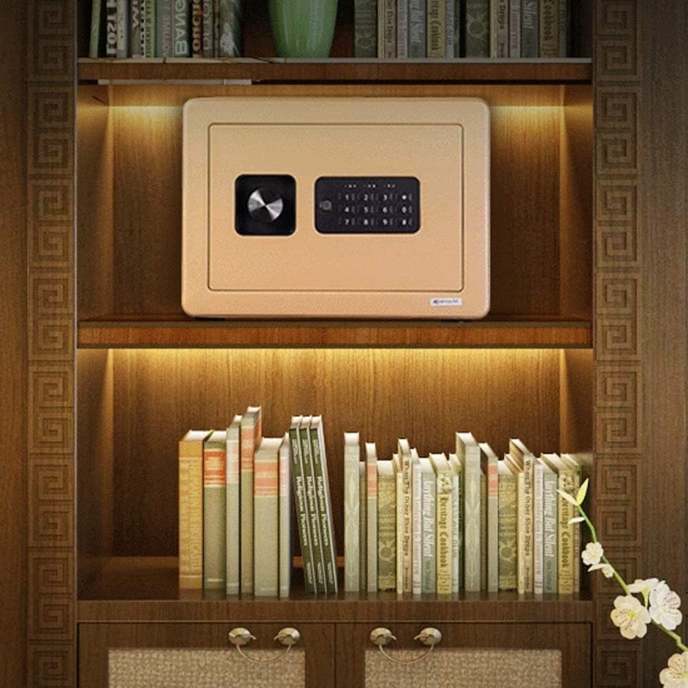 strongbox Small Personal Cabinet Safes Security Electronic Digital Box Biometric Fingerprint Home Steel Safe for Office Hotel Cash (Color : Black) Good