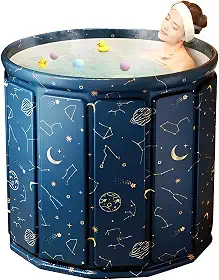 Banheira Dobrável SPA Adulto Portátil, 70cm, 254 Litros, Ofurô Reforçado com Drenagem Rápida