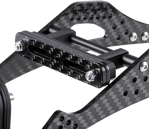 Miniatura 3 de H3 110 LCG Kit de chasis, rieles de chasis LCG de fibra de carbono brillante, bisagra de cabina para plataformas de tramposo de orugas RC SCX10