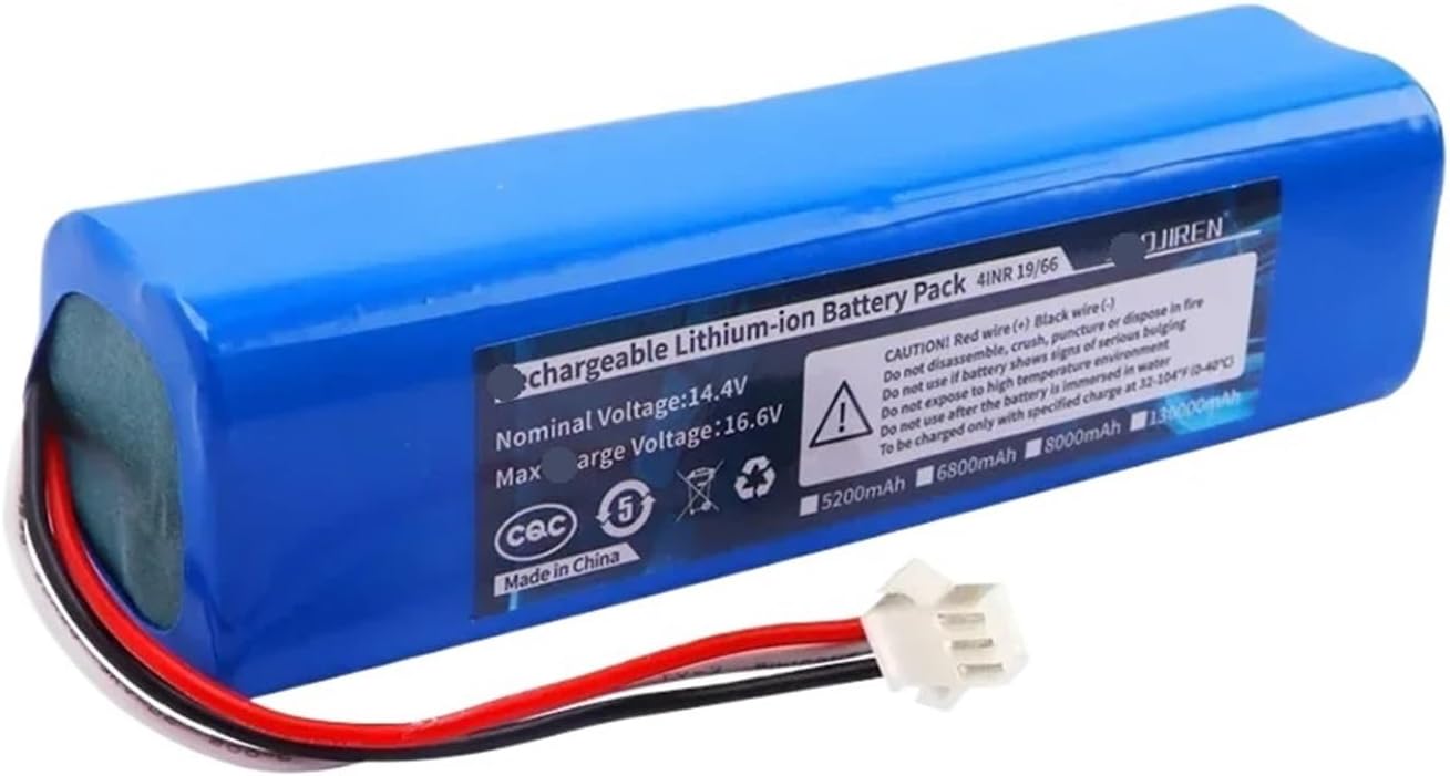 14.4V 5200mAh Battery, Compatible For Arnagar, S8 Pro，Compatible For Arnagar，S9，Compatible For Realme，Compatible For TechLife， Robot Vacuum Cleaner
