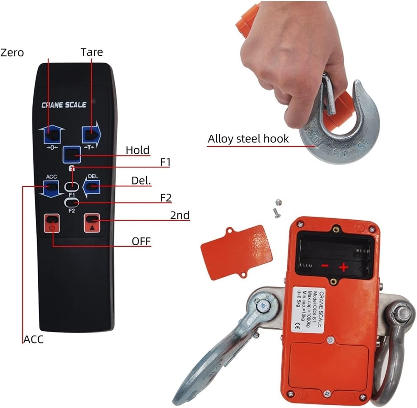 Industrial Platform scaleIndustrial Crane scaleDigital Hook Scale 1000Kg 2000LBIndustrial Heavy Duty Weighing Scales for cranesHanging Crane scaleGram Scale (Orange)