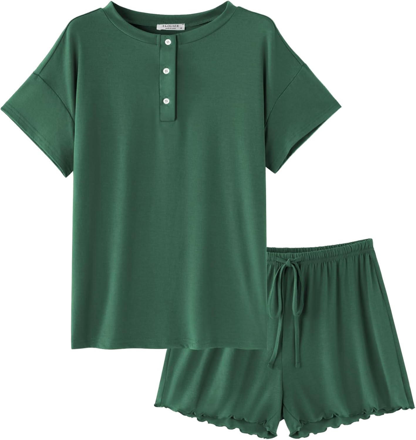 Ekouaer Womens Pajama Sets 2 Piece Pjs Short Sleeve Lounge Set Soft Comfy Sleepwear Loungewear S-XXL Ekouaer Womens Pajama Sets 2 Piece Pjs Short Sleeve Lounge Set Soft Comfy Sleepwear Loungewear S-XXL