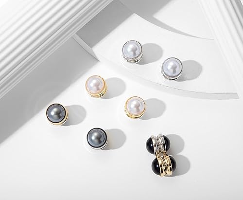 Miniatura 6 de Imanes de hiyab fuertes con perlas de seguridad magnética para ropa, bufandas, imán de hiyab Niqab para mujeres y niñas, Plata Perla