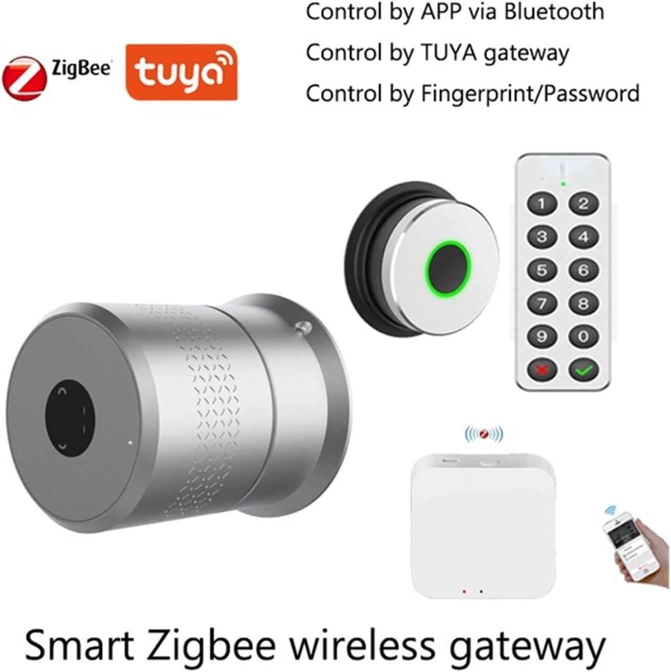 Inteligentny Zamek, Blokada Linii Papilarnych. M530 Inteligentny Zamek Do Drzwi Mały Silnik Tuya Zigbee Smart Lock Blokada Linii Papilarnych Zamek Elektroniczny Użyj Ory, M530 F100 F101