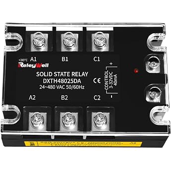 25A SSR Three-Phase Solid State Relay DC to AC Solid state relay 3 phases inputs 3-32 VDC outputs 24-480 VAC