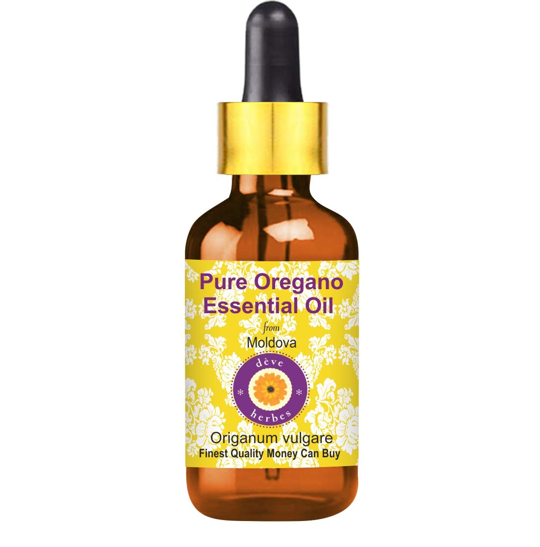 Deve Herbes Olio essenziale di origano (Origanum vulgare) con pipetta di vetro, 100% naturale qualità terapeutica, distillato a vapore per pelle sana, 50 ml