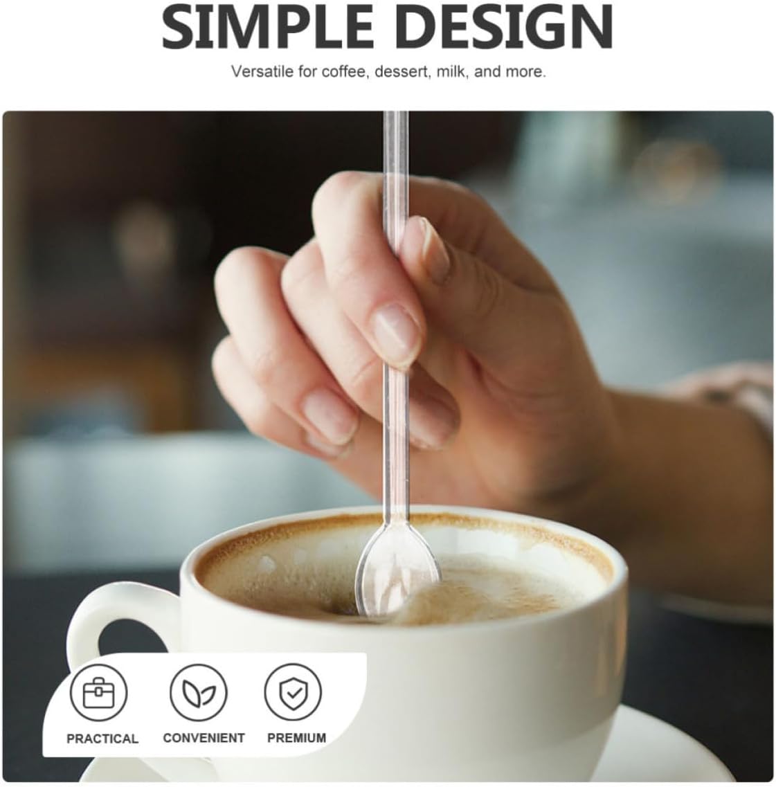 TIDTALEO Heat-resistant Glass Stirring Spoons with Long Handles 4pcs for Easy Mixing, round Head Glass Spoons and Cocktail Stirring for Coffee, Milk, Desserts