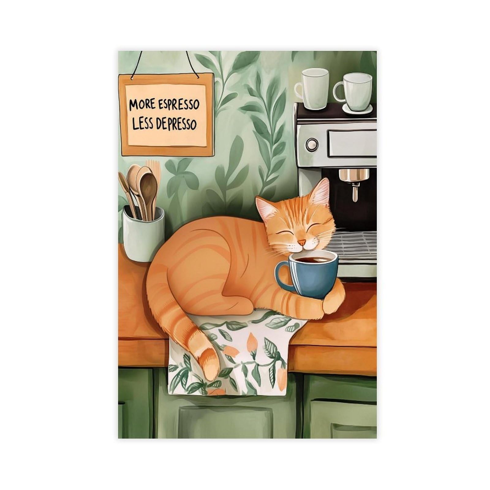 More Espresso Less Depresso Canvas Poster Wall Art Print Picture Paintings 12x18inch(30x45cm)