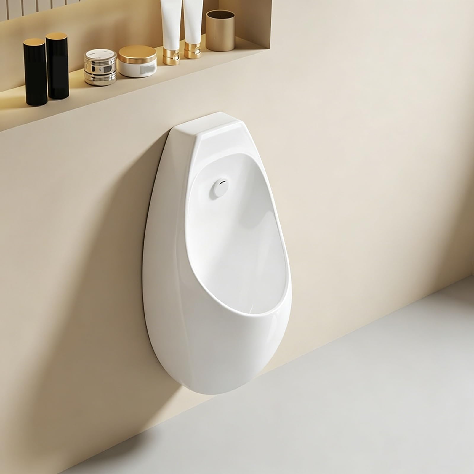 Eiwitany Wall Mounted Men's Touchless Sensor Ceramic Urinal, Odor Resistant for Home, Hotel Apartments and Commercial Use (Sensor)