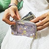 Vista 4 de bolimoss Cordón con cartera, funda de identificación con cremallera y cordón, soporte para credencial, cartera con cordón para mujer, cartera