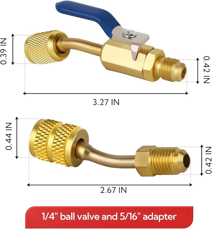 Kit de 7 Piezas Válvula de Bola y Adaptador para Aire Acondicionado miniatura 5