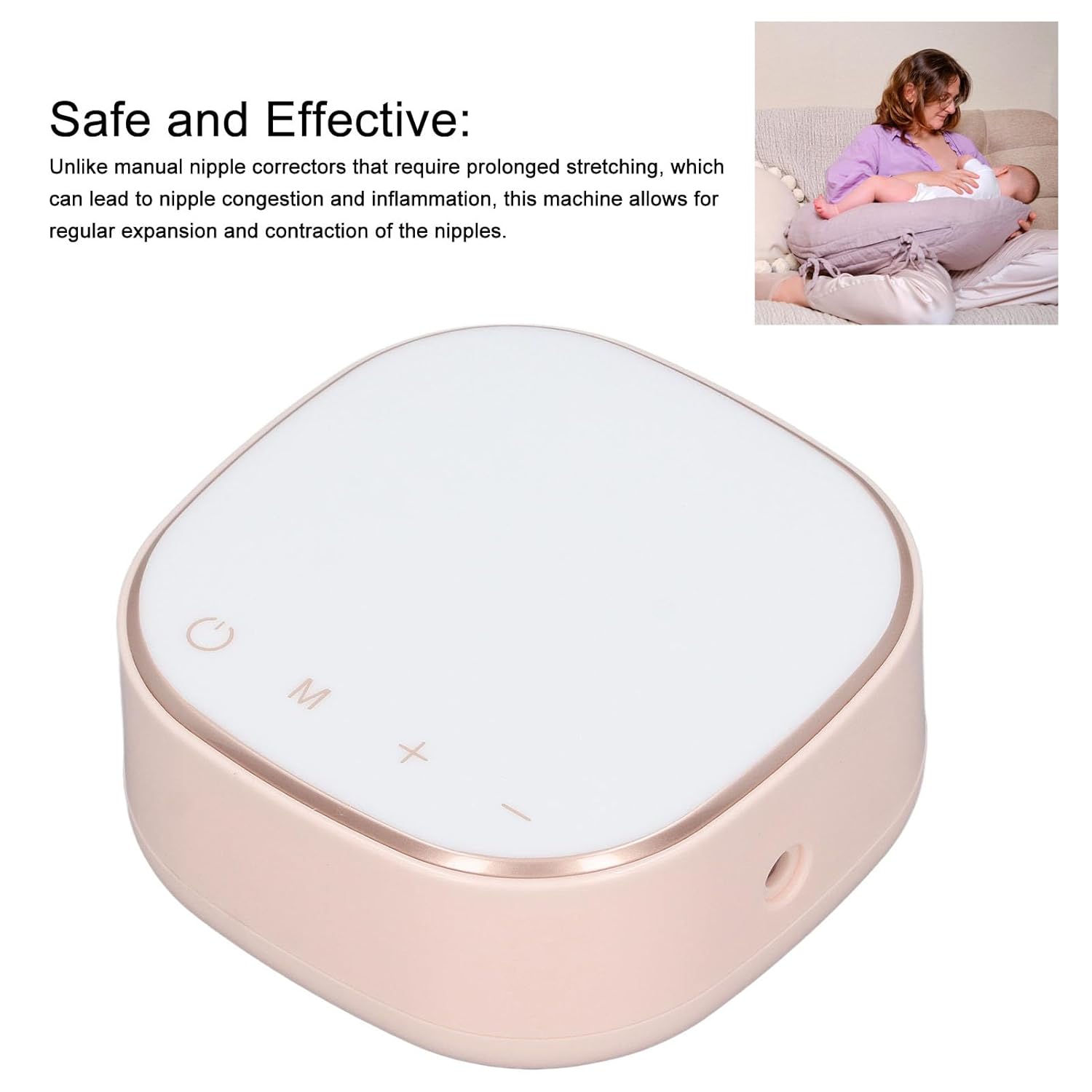 Luocute Electric Nipple Corrector, 9 Level Adjustable Suction for Flat Inverted, Powerful Rechargeable Nipple Puller with 6 Covers for Women (Pink)