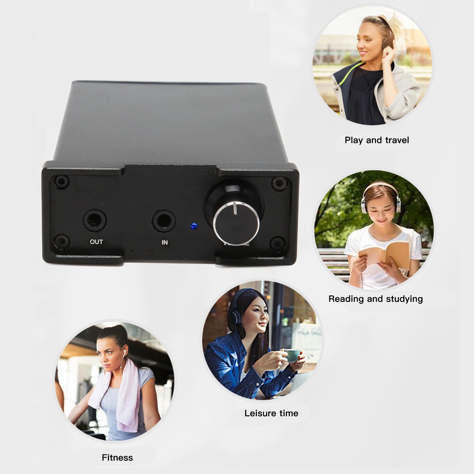 Amplificatore per cuffie, Amplificatore per cuffie portatile 3,5 Mm, Amplificatore per cuffie ricaricabile 3400 MAh, Amplificatore da scrivania con presa da 3,5 Mm, Amplificatore