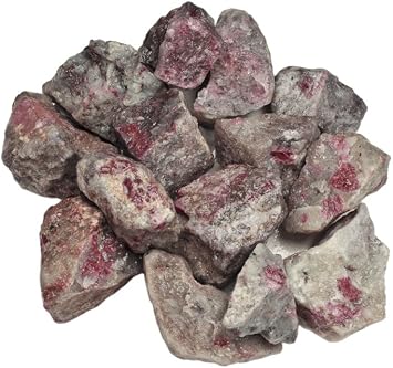 Hypnotic Gems Materials 18 lbs Ruby in Quartz Stones from Asia - Rough Bulk Raw Natural Crystals for Cabbing, Tumbling, Lapidary, Polishing, Wire Wrapping, Wicca & Reiki Crystal Healing