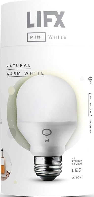 Mini White (A19) Wi-Fi Smart LED Light Bulb, Dimmable, Warm White, No Hub Required, Works with Alexa, Apple HomeKit and the Google Assistant,9 watts