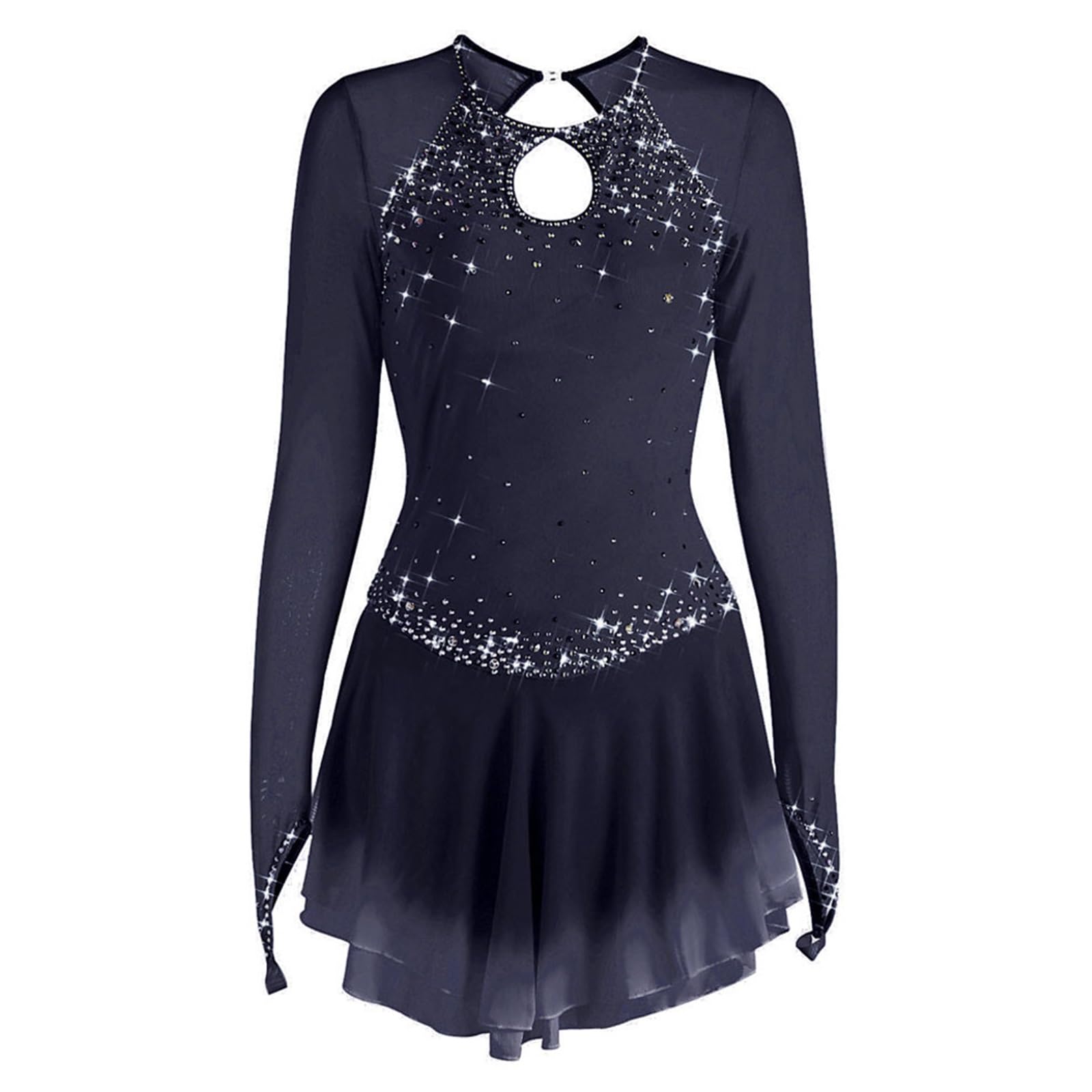 Elegantes Eiskunstlaufkleid for Mädchen, Langärmliges, Hochelastisches Eislaufkleid for Damen for Den Wettbewerb