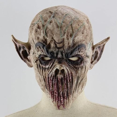 Miniatura 2 de ROTORS Máscara aterradora de Halloween, máscara de diablo fantasma del terror, máscara bioquímica de zombi extraterrestre, fiesta de baile, Halloween
