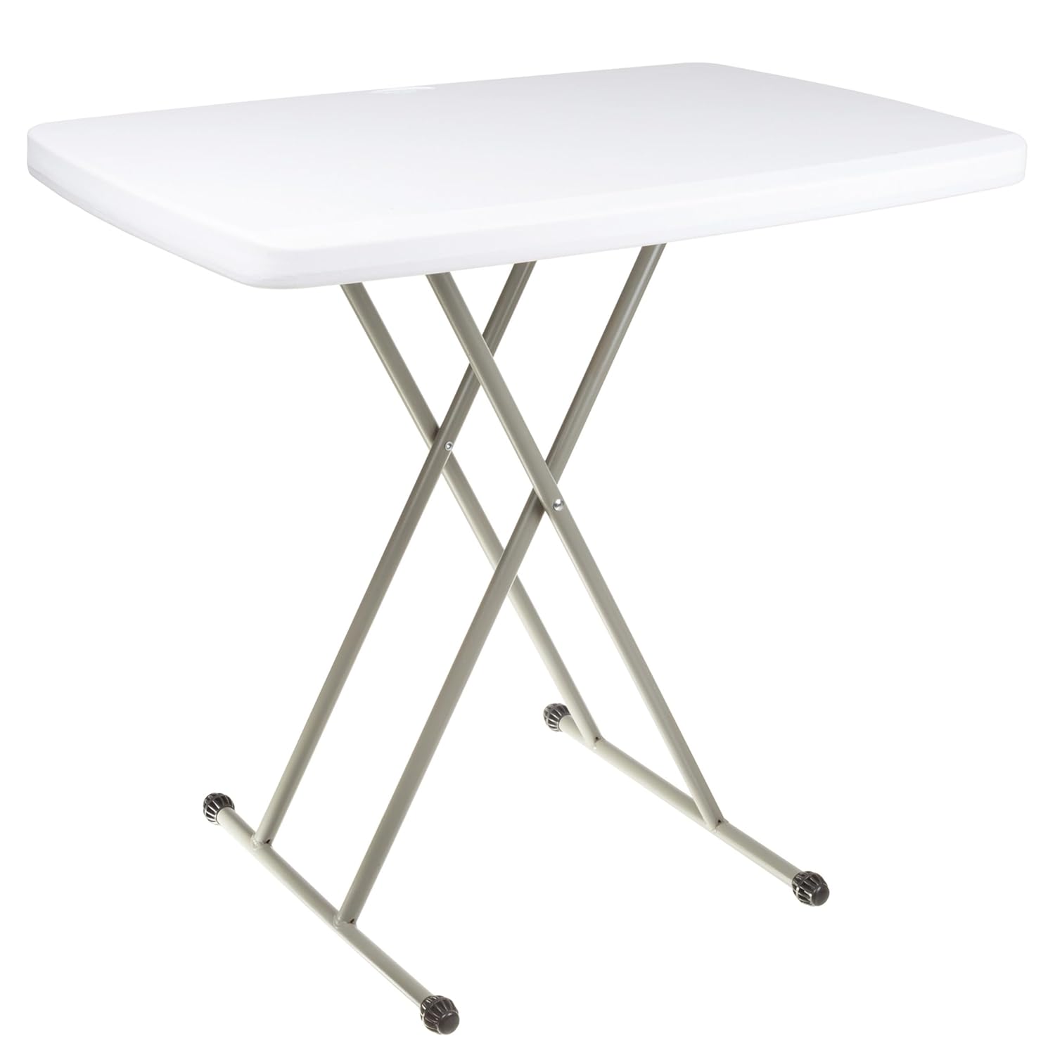 Everyday Home Folding Table with Adjustable Height - Lightweight Portable Folding Desk - Small Plastic Table for Camping