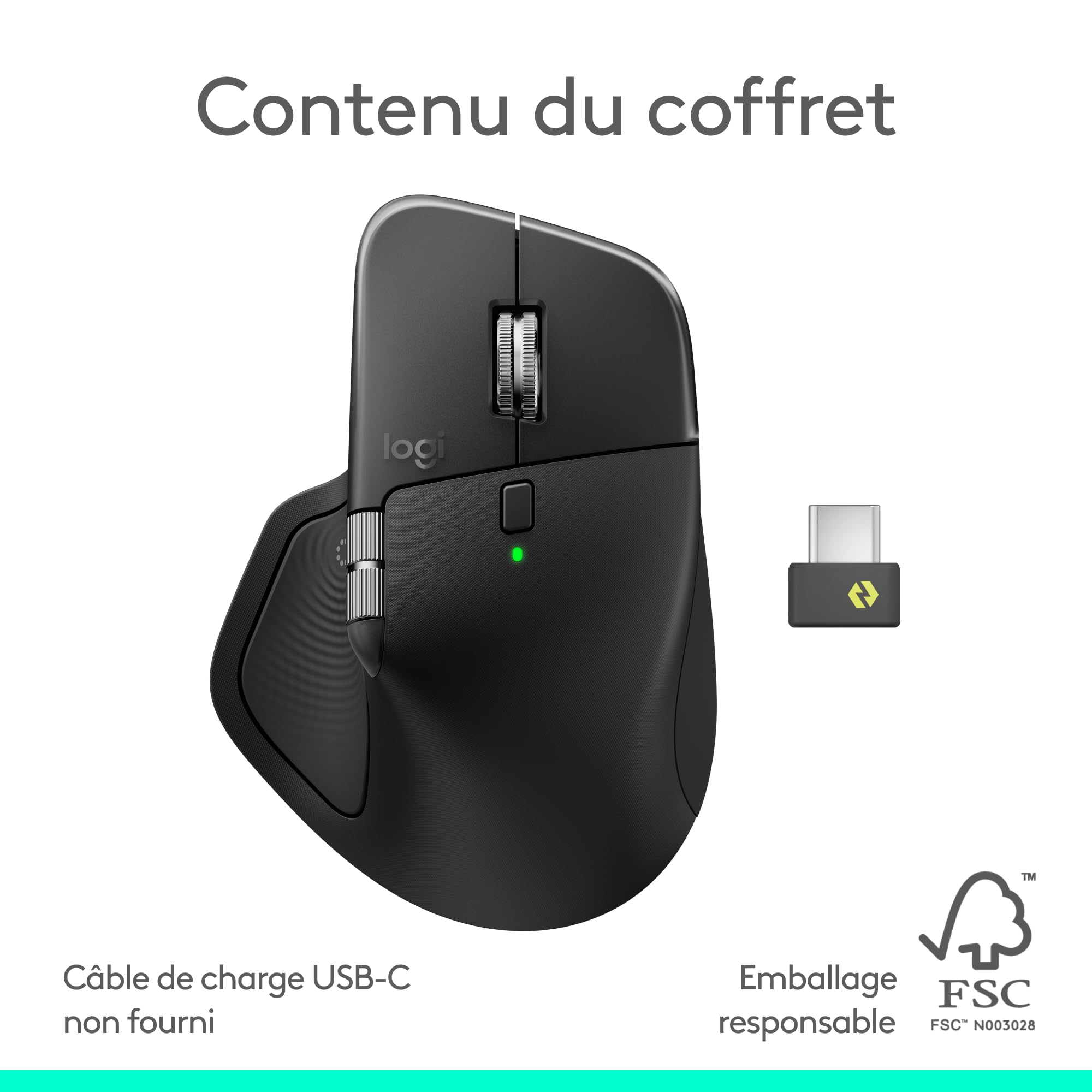 Logitech MX Master 4 Souris sans Fil Ergonomique avec Retour haptique Charge USB-C Bluetooth Graphite