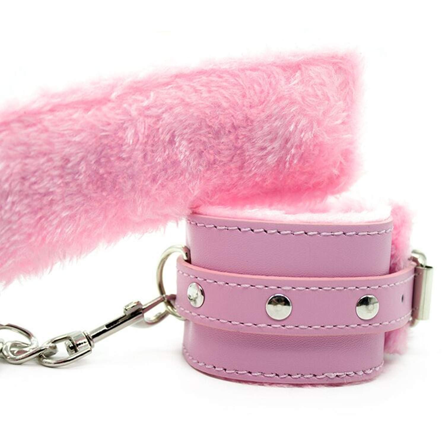 Tiger007 Soft Fur Leather Handcuffs Set - Adjustable Wrist & Ankle Cuffs For Cosplay