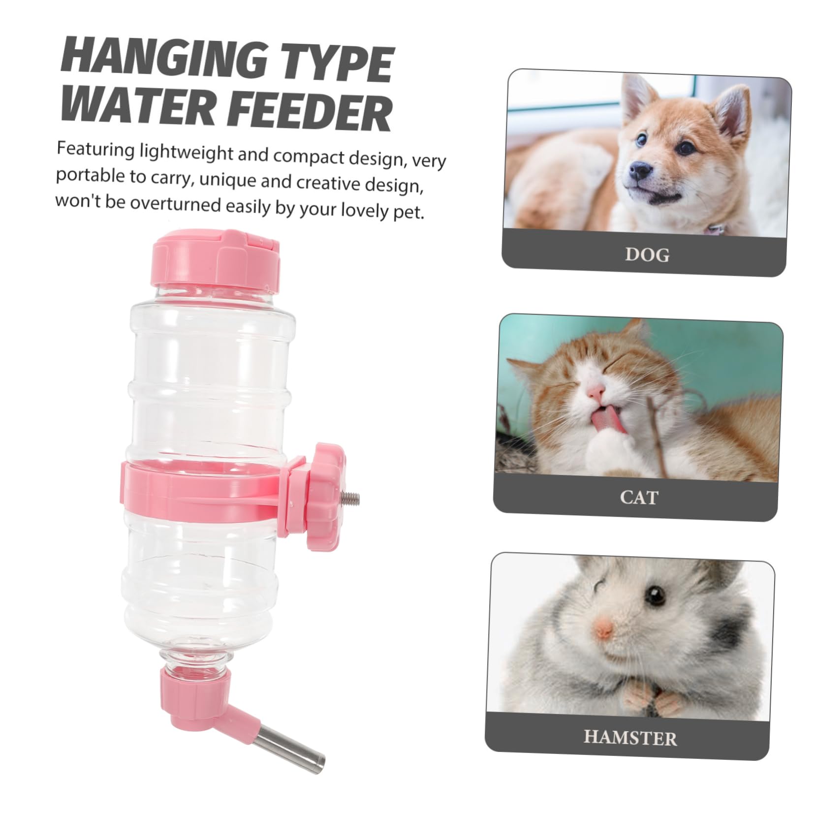 BESPORTBLE 3 Juegos alimentador automático de Agua Botella de alimentación de Agua dispensador de Agua para Perros pequeños Bebedero Hamster Bebedero automatico Botella de Jaula para Mascotas