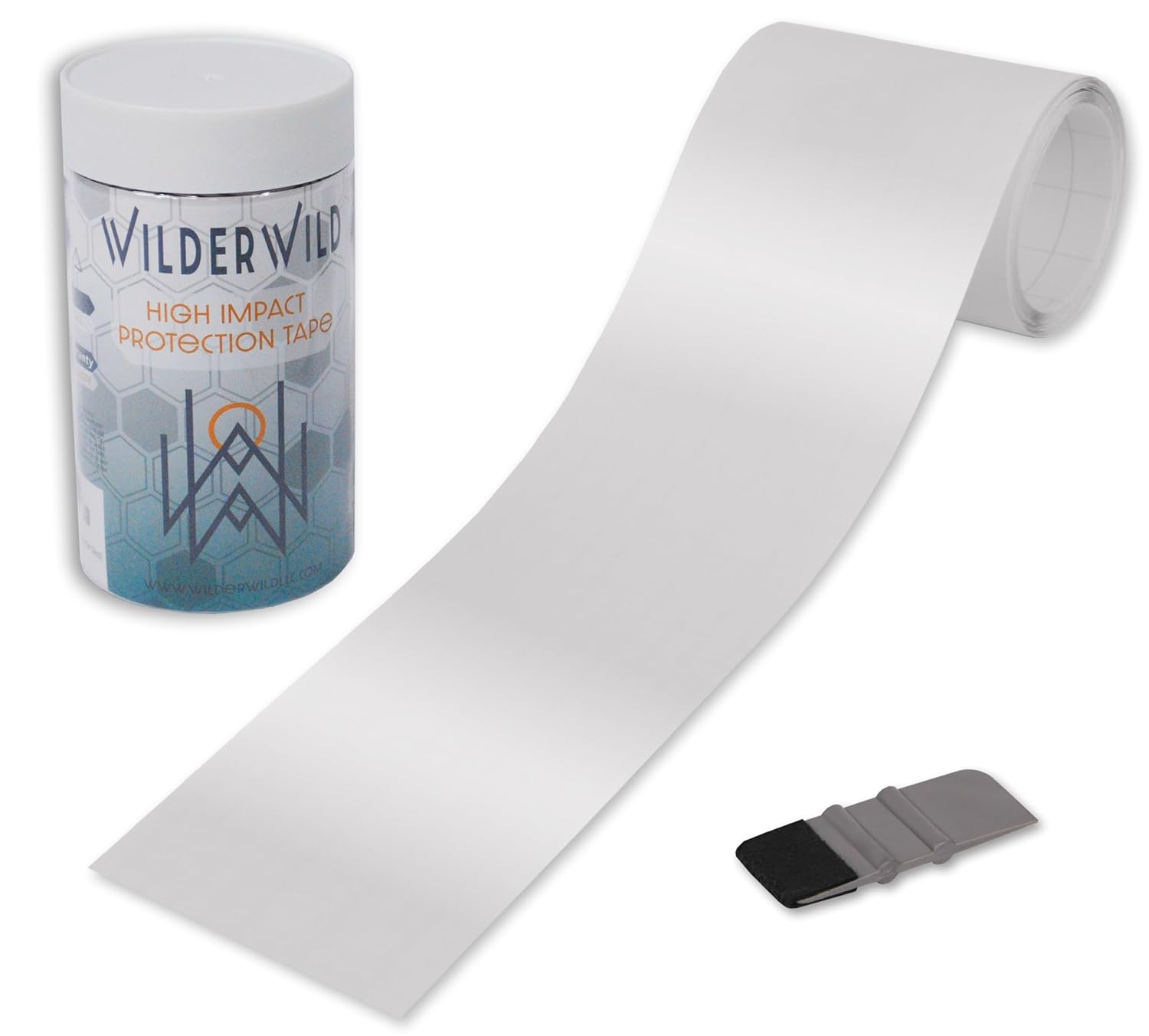 Bike Frame Protection Tape- High Impact Clear Vinyl Wrap Includes Tool (4”x72) Bicycle Frame Protector, Mountain Bike Frame Guard Chainstay Protector (Glossy Clear)