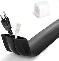 Vista 14 de Cubierta para cable de suelo de 10 pies, para ocultar el cable gris, cubiertas duraderas para cables en el suelo, cubierta de cable de alimentación