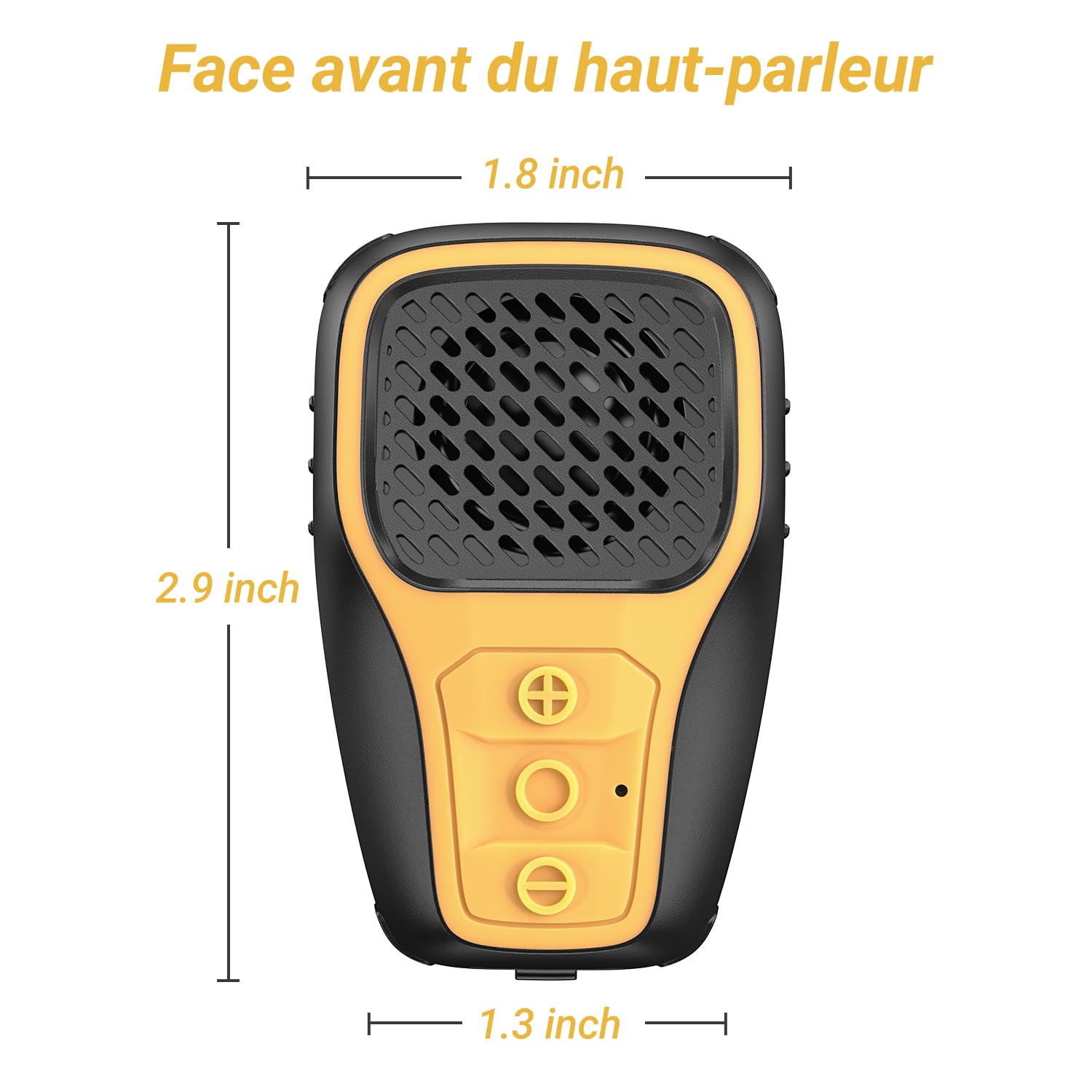 Inwa Enceinte Bluetooth Portable, Mini Haut Parleur Clip, IP67, Micro Intégré pour Musique/Appels Mains Libres, Petite Enceinte pour Travail/Maison/Extérieur/Velo (Jaune)