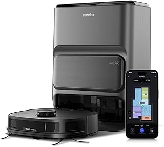 Eureka J12 Ultra Robot Vacuum Cleaner and Floor Cleaner 5000Pa Double Rotary Cloth, Self-Draining/Self-Washing/Self-Dryin…