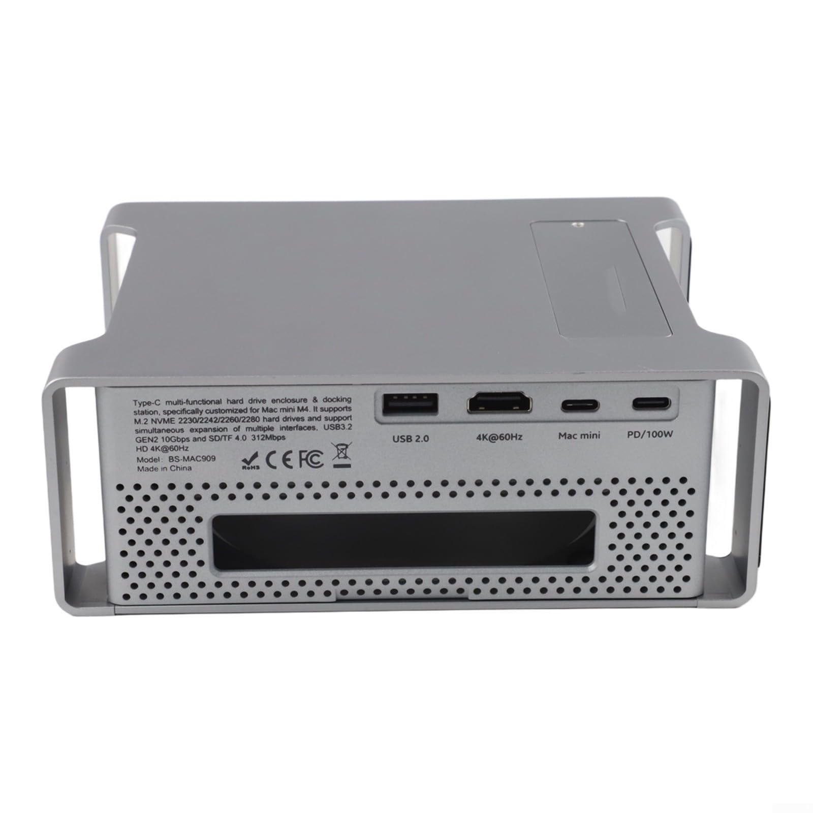 dla Mac dla mini koncentratora i stojaka do M2 M1 z dla M.2 dla nvme dla SATA SSD obsługa 10 Gb/s dla USB-c do czytnika kart SD TF stop podstawa srebrna
