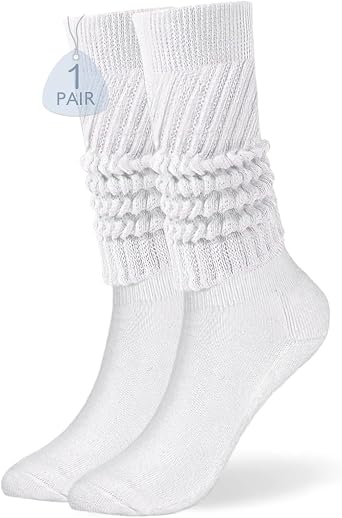 Buauty Womens Slouch Socks, Soft Extra Long Scrunch Knee High Sock fall Winter Knit Slouchy Thigh High Boot Socks
