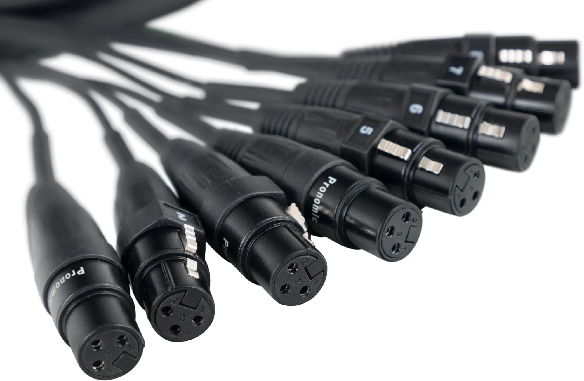 Pronomic Câble Audio XLR Multiprise 8 Sorties 1,5m Noir pour Studio et Scène