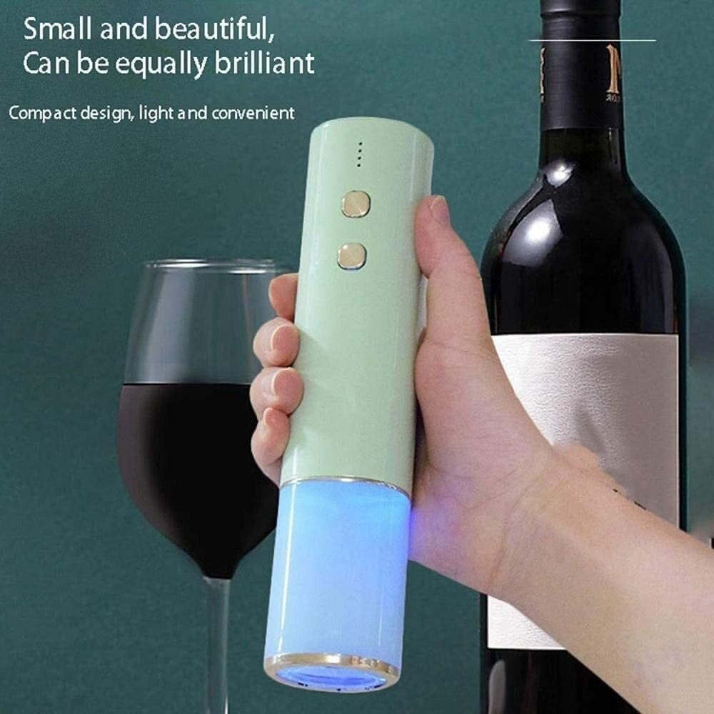 Abridor eléctrico de vino con cortador de aluminio, sacacorchos recargable, diseño ergonómico, carga USB para los amantes del vino