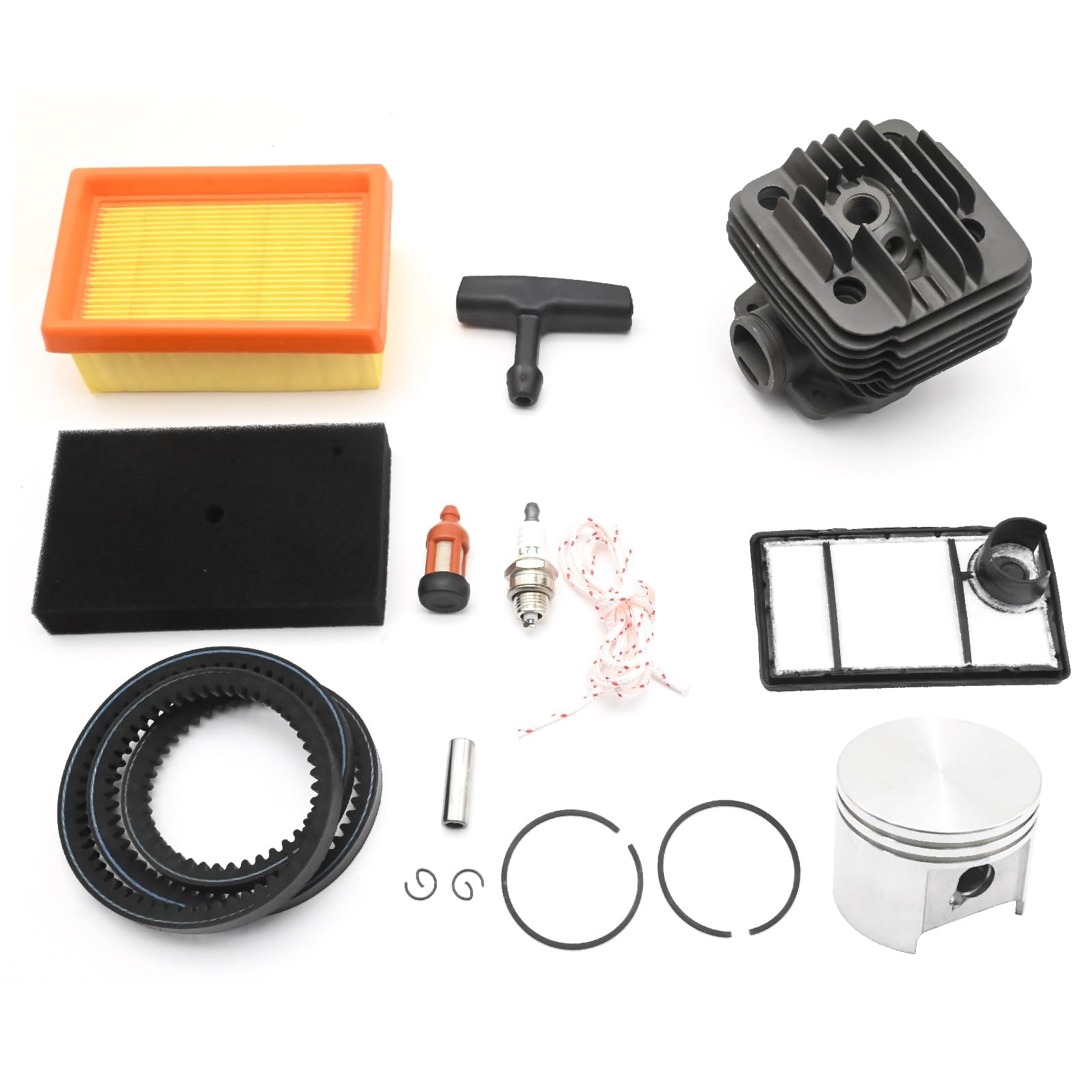 Kit di riparazione completo, set di filtri dell'aria con anelli per pistoni cilindri, candela di accensione, kit pistone cilindro con filtro dell'aria, set di candele di ricambio per