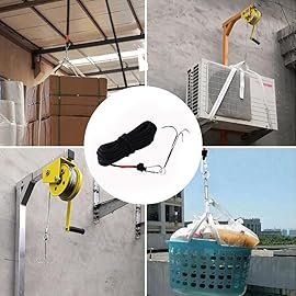 MHDMAG Small Grappling Hook with Rope, Anchor Hook Carabiner Climbing with 3-Claw Stainless Steel Hooks for Anchor Retrieving, Outdoor Hiking, Tree Limb Removal