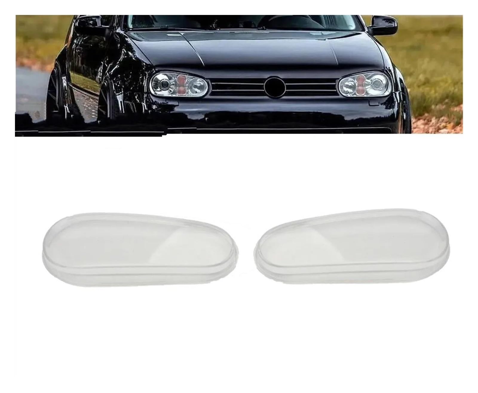 Couvercle De Phare Transparent Pour VW Golf 4 MK4 R32 1999-2005 - Lentille De Remplacement - Noir Droit - 11
