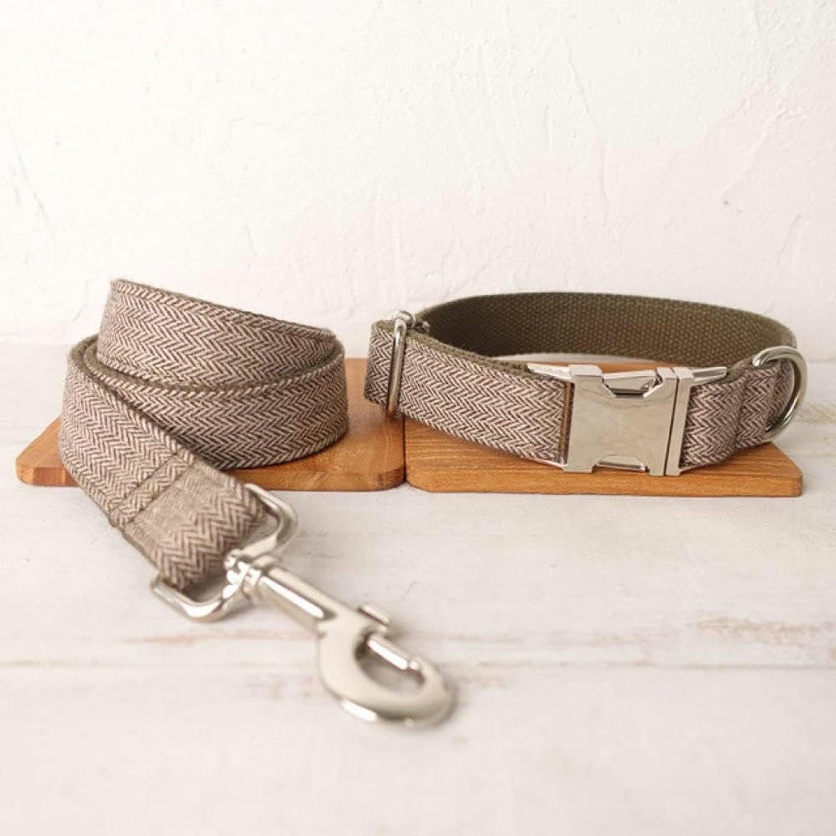 Wunderschönes Hundehalsband mit Leine, verstellbares Welpenhalsband, 5 Größen, Hundehalsband- und Leinen-Set, L