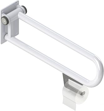 HEALTHCRAFT P.T. Rail Toilet Roll Holder Attachment, Bathroom Accessory | Adds toilet paper holder to P.T. Rail, no extra wall holes
