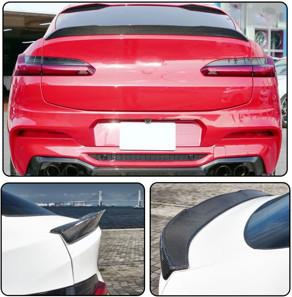 Real Carbon Fiber Rear Trunk Spoiler Fits for BMW X4 G02 M Sport X4M F98 2023-2024 Car Rear Boot Lid Highkick Spoiler Wing Lip