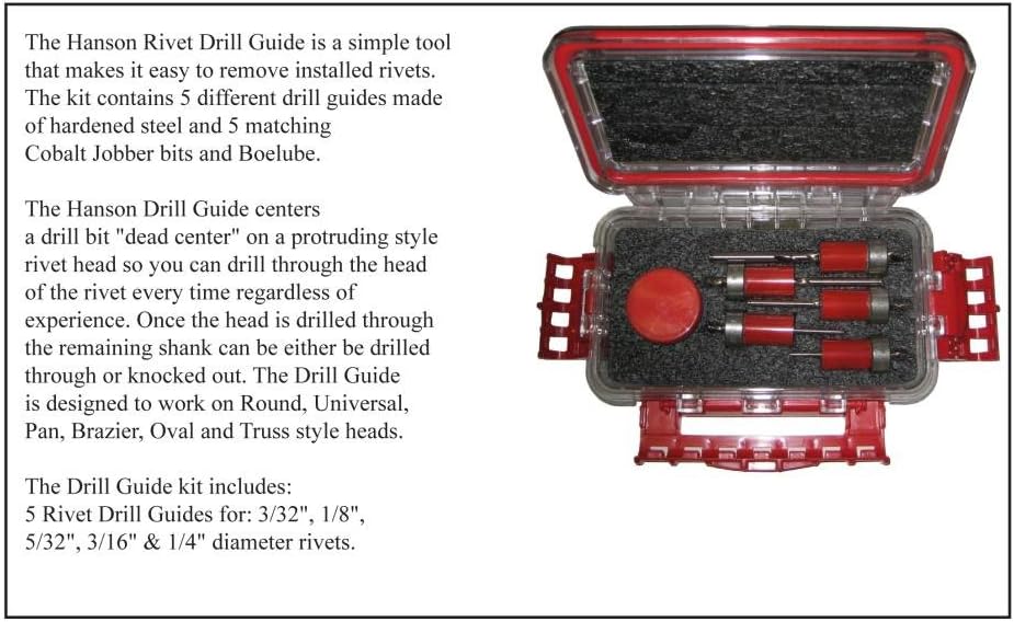 Rivet Removal Tool HANSON RIVET Drill Guide, Makes