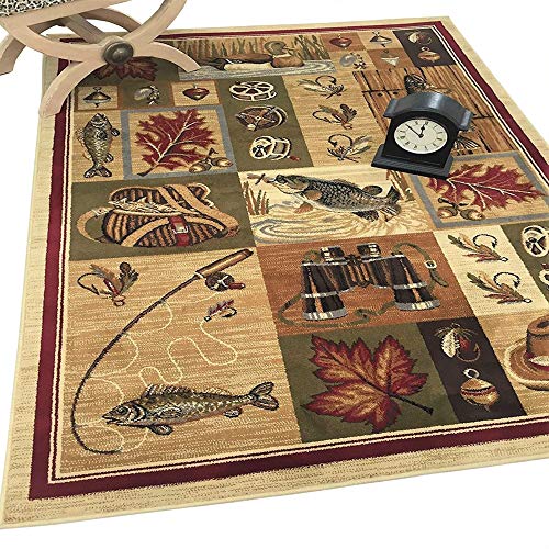 HR Modern Geometric Cabin Area Rug - Abstract Beige/Multicolor Design