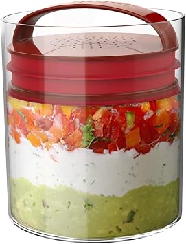 Prepara Evak Super Savor Plastic Food Storage, 14 Ounce, Red