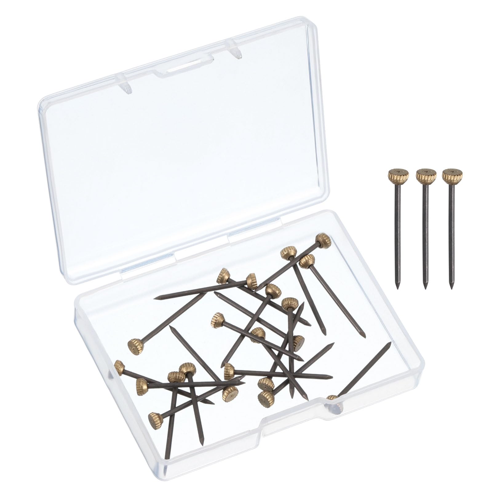 uxcell Picture Hanging Nails, 50pcs - Metal Nails for Hanging Pictures Boxed Black Copper Head Nails for Hanging Photo Frame