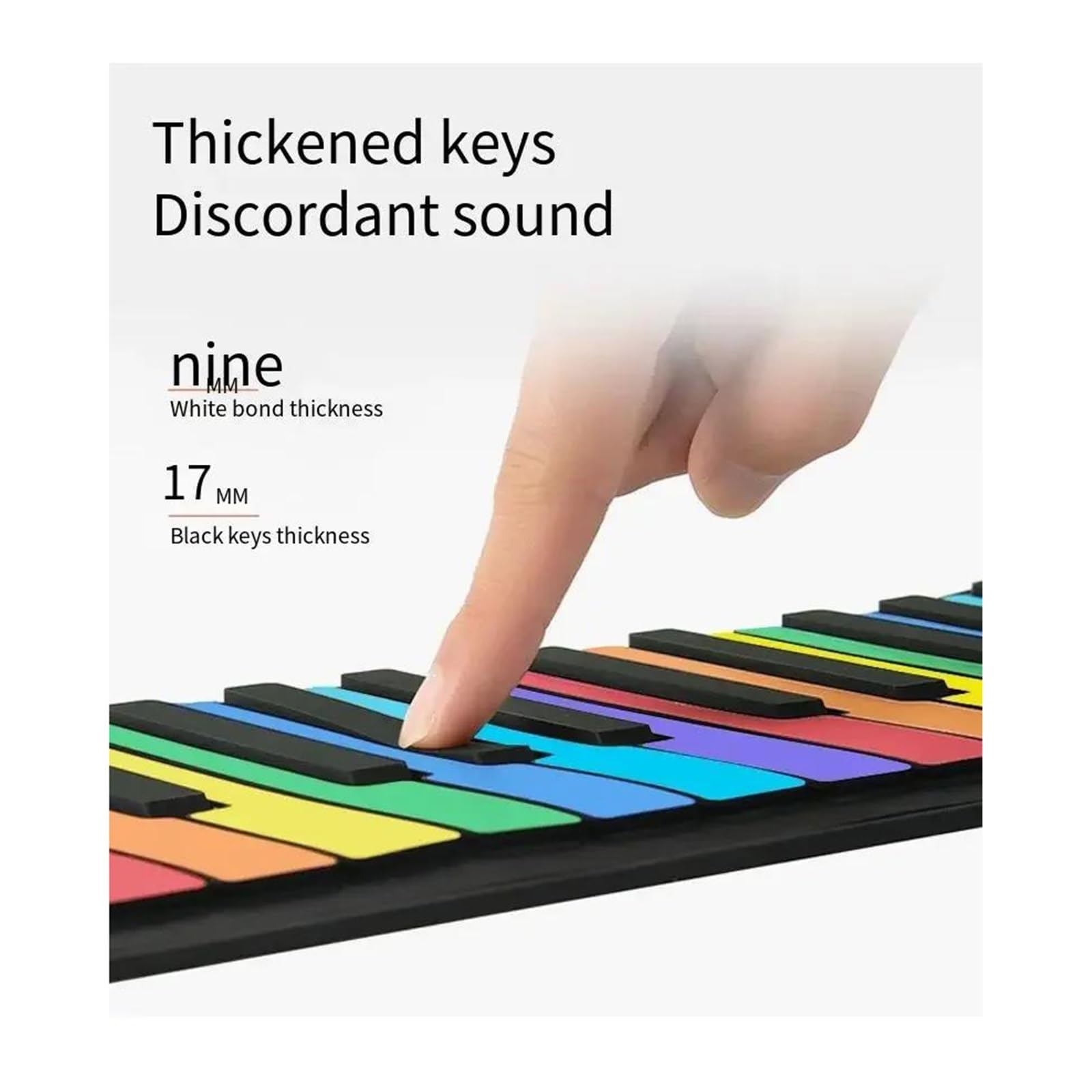 Elektroniczny Instrument Fortepianowy 49 Klawiszowe Pianino Elektroniczne Z Rolką W Kolorze Tęczy Przenośne Składane Odpowiednie Dla Początkujących I Dorosłych